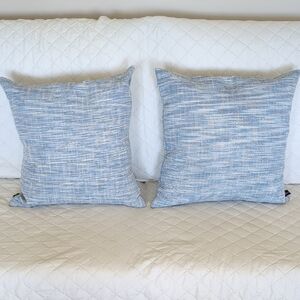 Rodeo Home Set Of 2 Down Filled Blue Accent Pillows.